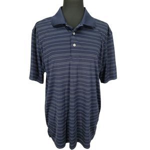 PGA Tour Men's Black White Striped Size Large Polo Style‎ Shirt